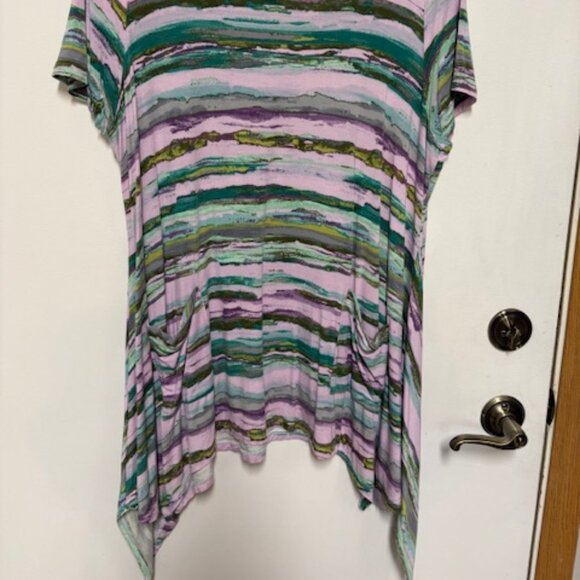 LOGO by Lori Goldstein Tunic Top Multi-Color Asymentrial Tunic. Sz. XL - Picture 1 of 4